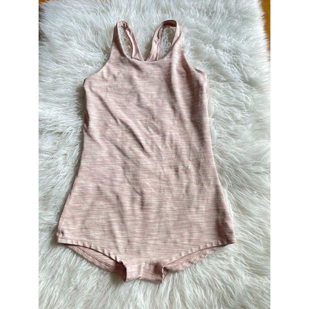 Outdoor Voices Women’s Size XS Pink Marbled Bodysuit Preowned BIN F
